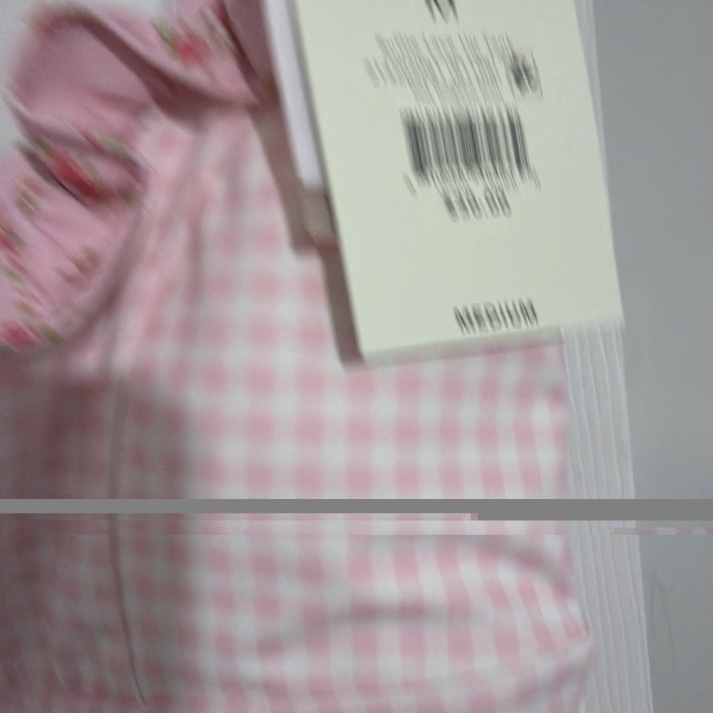 Blogilates Ruffle Lace Up Tank Pink Gingham Floral Activewear Top Medium NWT - Picture 5 of 8